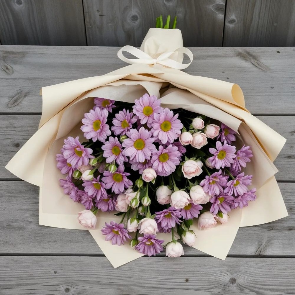 Букет цветов из: Розы и Хризантемы в Мамхегском