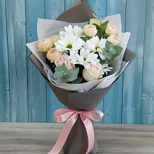 Букет цветов из:  Хризантемы и Розы #REPLACE_PRED# Мамхегском