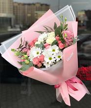 Букет цветов из:  Розы, Лизиантусы и Хризантемы в Мамхегском