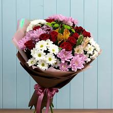 Букет цветов из:  Розы, Хризантемы и Альстромерии в Мамхегском