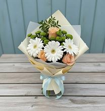 Букет цветов из:  Герберы, Розы и Хризантемы в Мамхегском