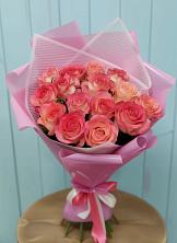 Букет 15 Розовых роз Равель в Мамхегском