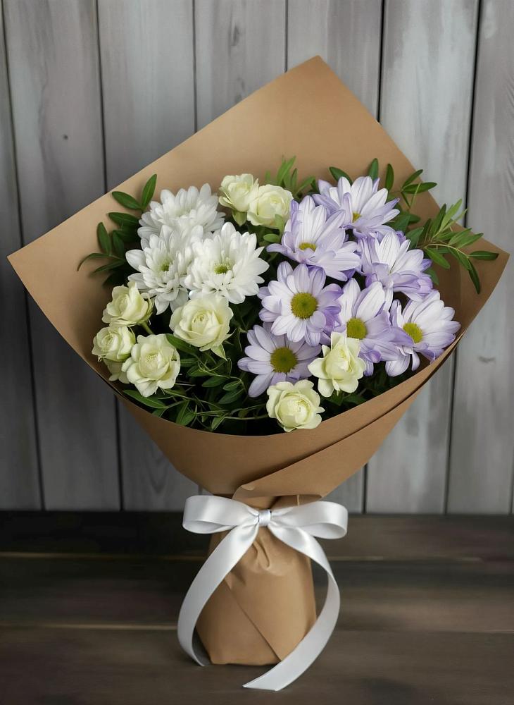 Букет цветов из: Хризантемы и Розы в Мамхегском